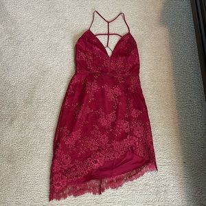 Red lace dress